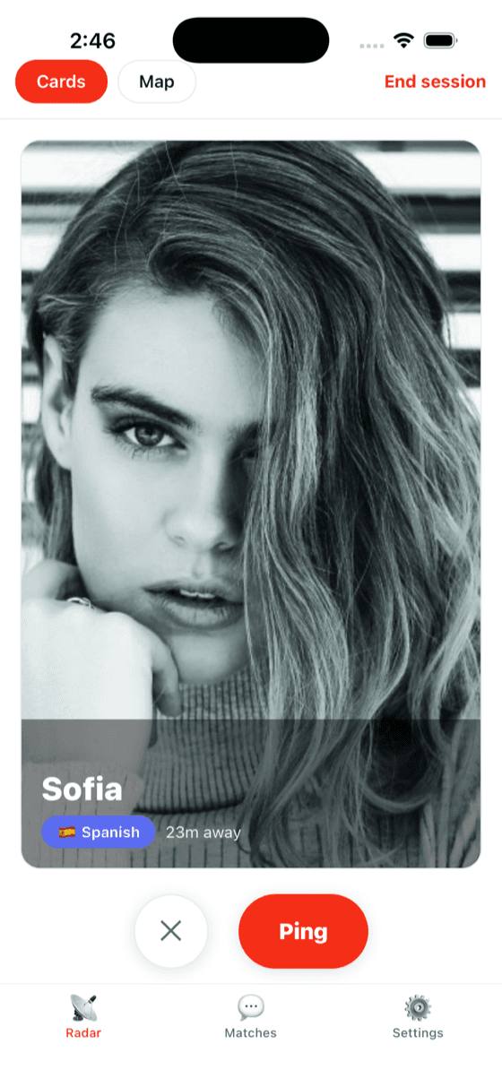 Faces-first radar: see people nearby