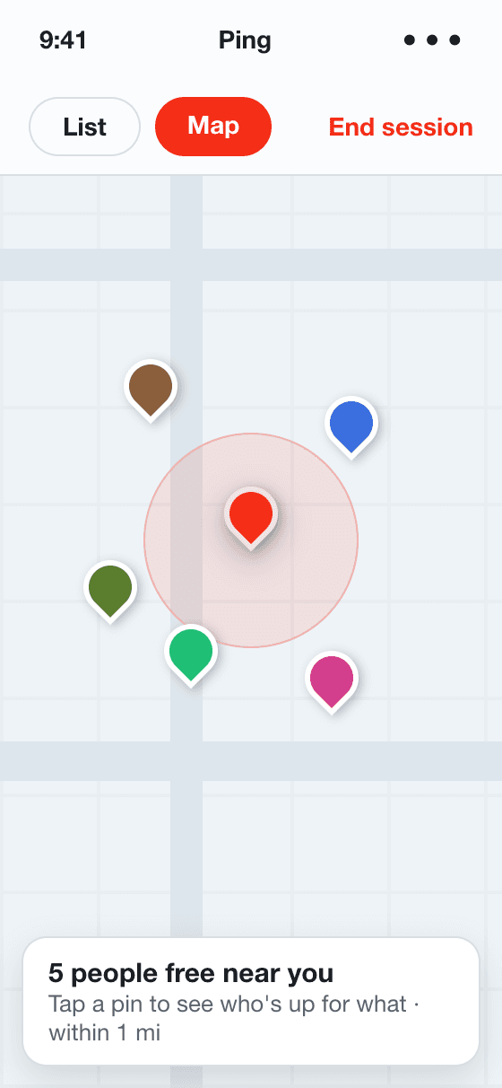 Live map: see who's free near you right now